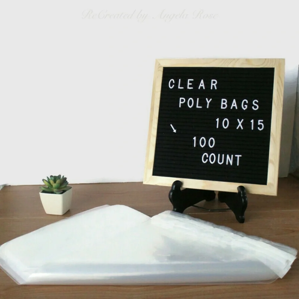 100 10 x 15 Poly Bags - Clear